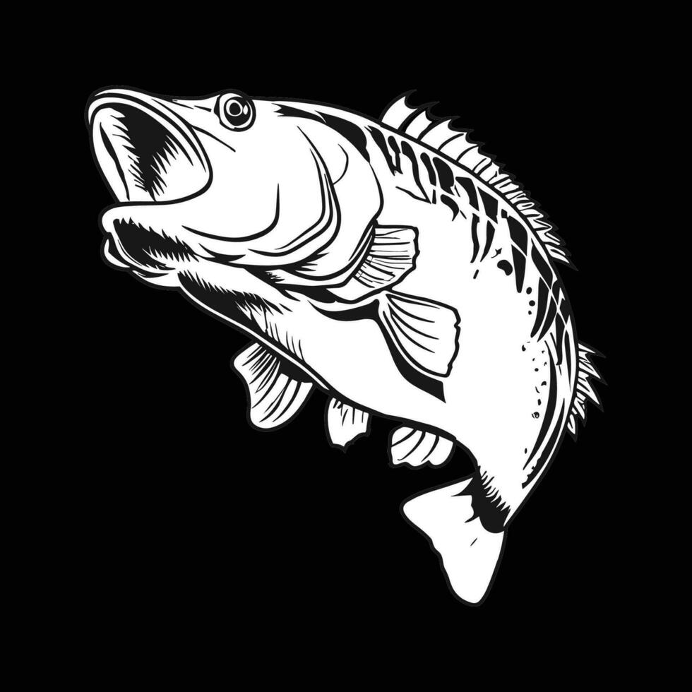 stor bas fisk vektor tecknad serie för t skjorta stor bas fisk t skjorta design