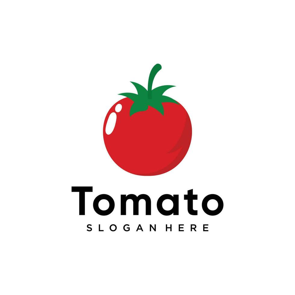 Tomate Logo Design mit kreativ Konzept Prämie Vektor