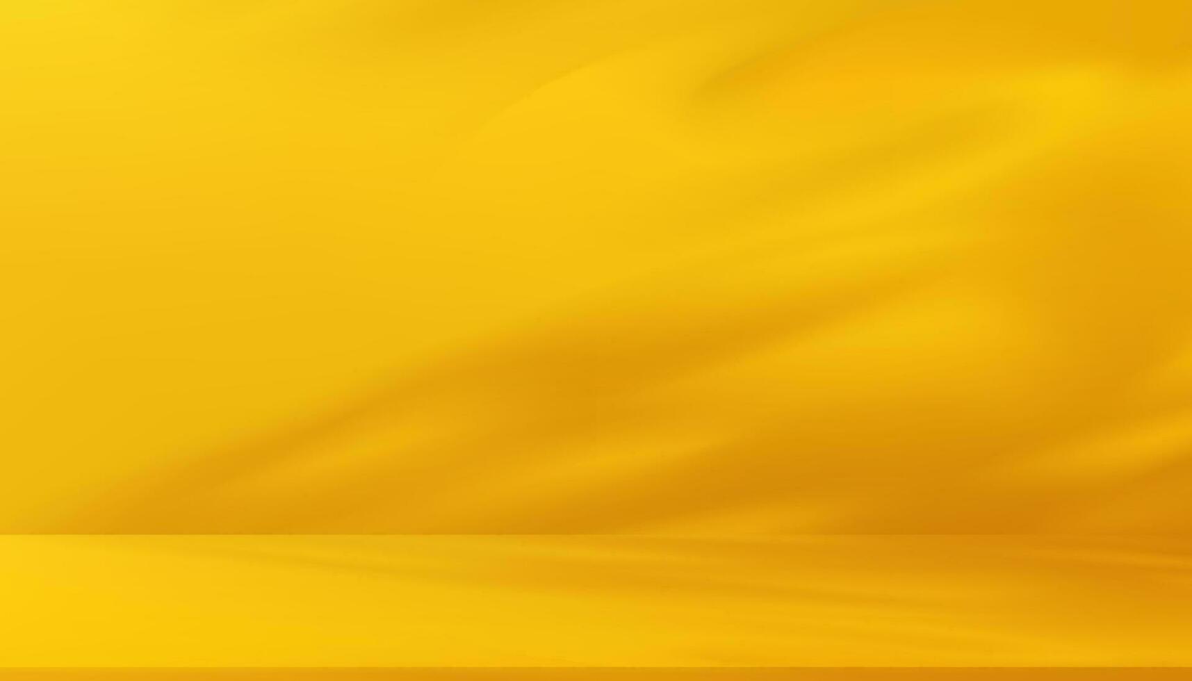 Gelb Hintergrund mit Licht, Blätter Schatten im leeren Zimmer Studio, gelb Gradient auf Mauer Zimmer mit Fußboden Attrappe, Lehrmodell, Simulation Anzeige benutzt zum Hintergrund Produkt vorhanden, orange Hintergrund zum Produkt Schießen vektor