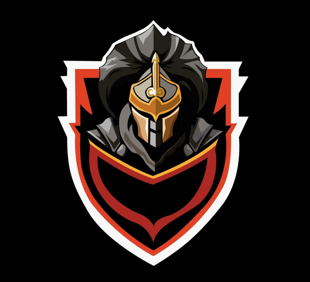 vektor krigare logotyp med skydda manuellt skapas