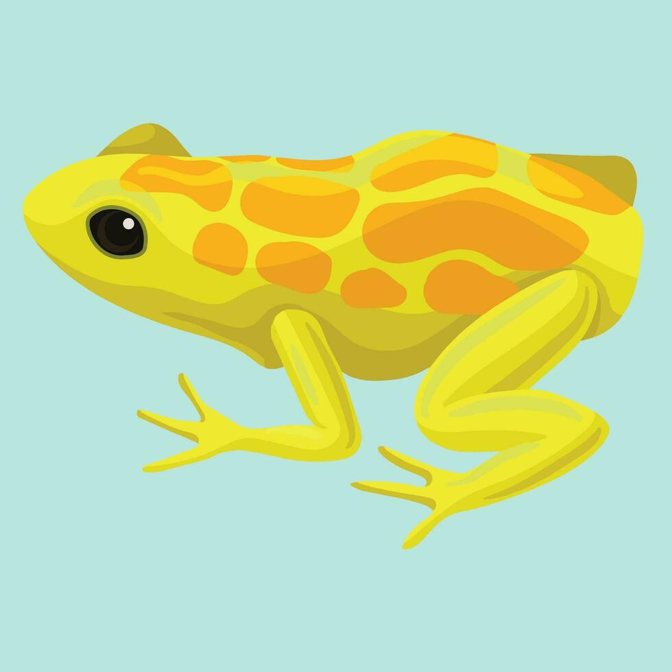 gul fick syn på groda reptil djur- vektor illustration