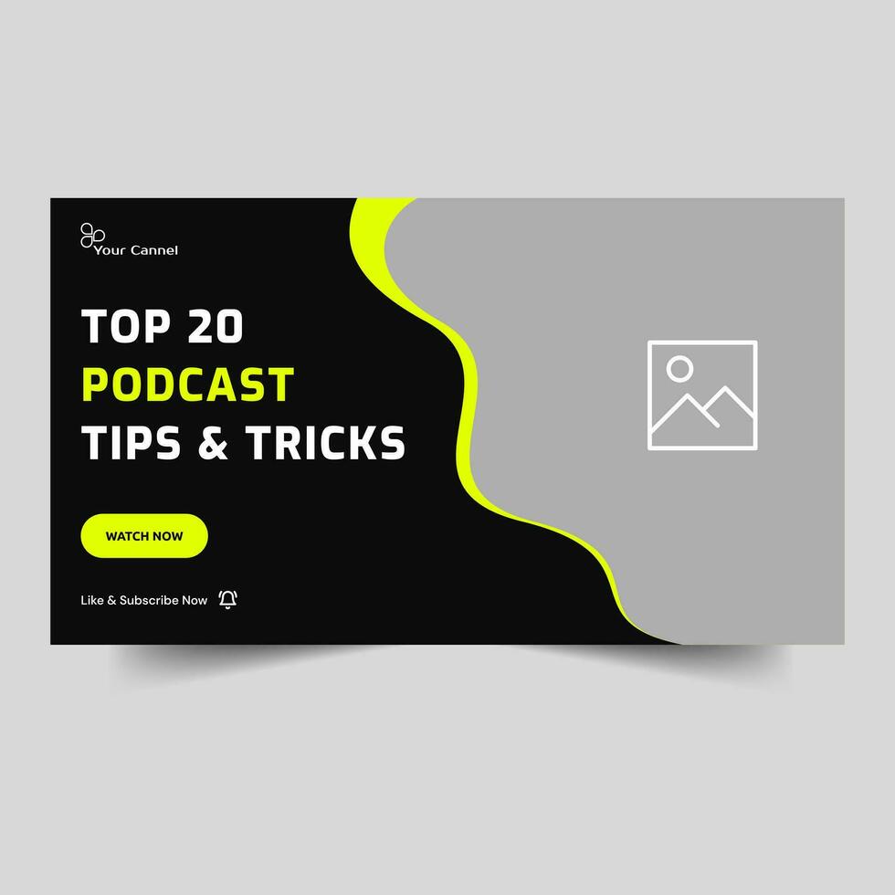 minimal Podcast Tipps und Tricks Video Miniaturansicht Banner Design, Webinar Techniken Video Startseite Banner Design, editierbar Vektor eps 10 Datei Format