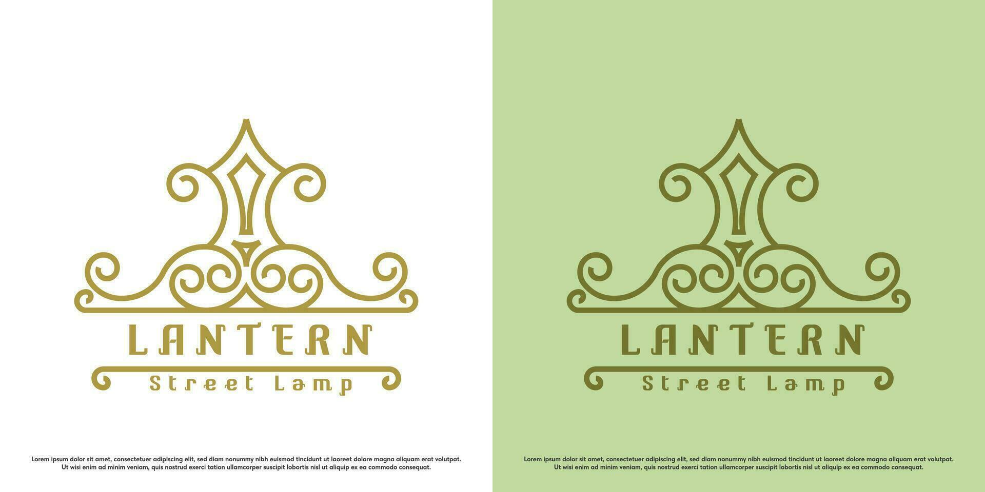 gata ljus logotyp design illustration. abstrakt linjär konst linje stad lampor byggnad lykta Pol posta dekoration. enkel stil ikon symbol klassisk medeltida victorian gotik lyx grundläggande vapen. vektor