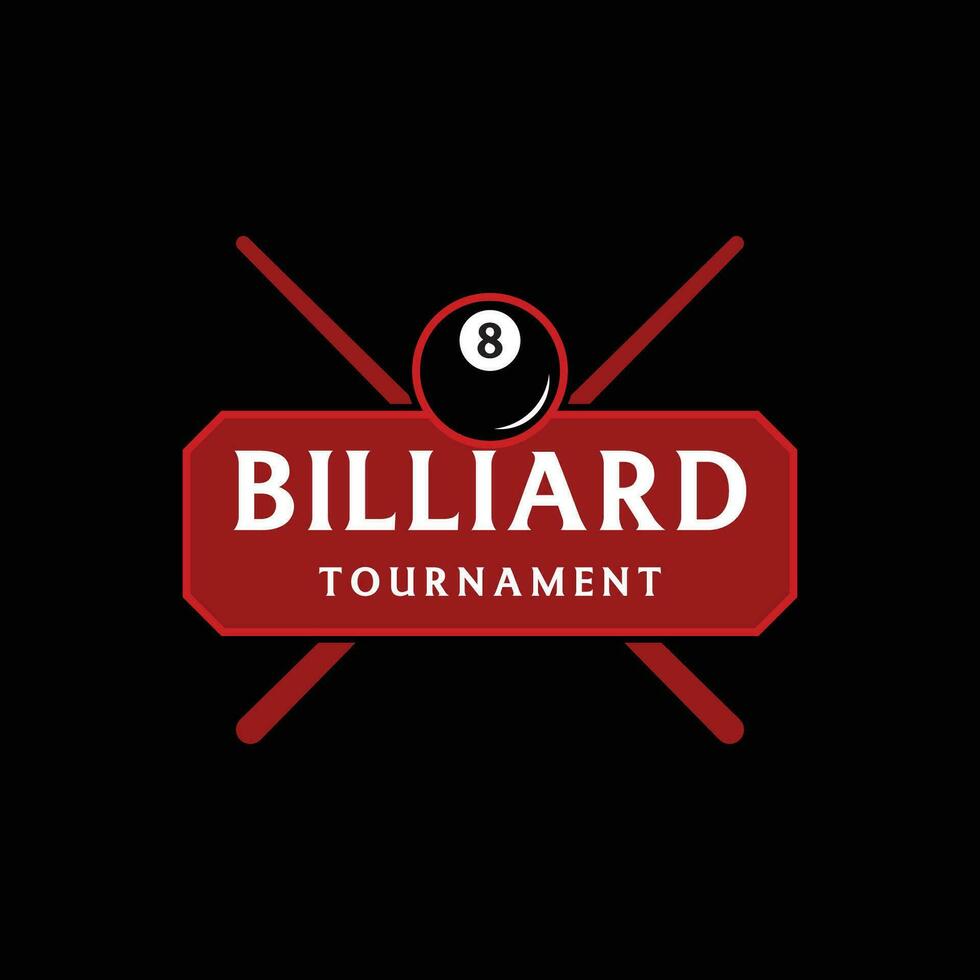 Billard und Stichwort Stichwort kreativ Logo Vorlage Design. Logos von Billard- Sport Spiele, Vereine, Turniere und Meisterschaften. vektor