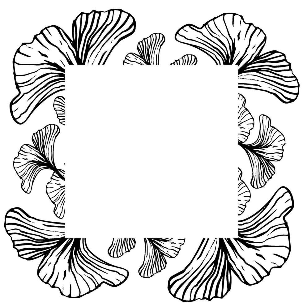 gingko löv är markerad på en vit bakgrund. vektor illustration. för natur, eco och design. ritad för hand växter, en ram för en vykort.