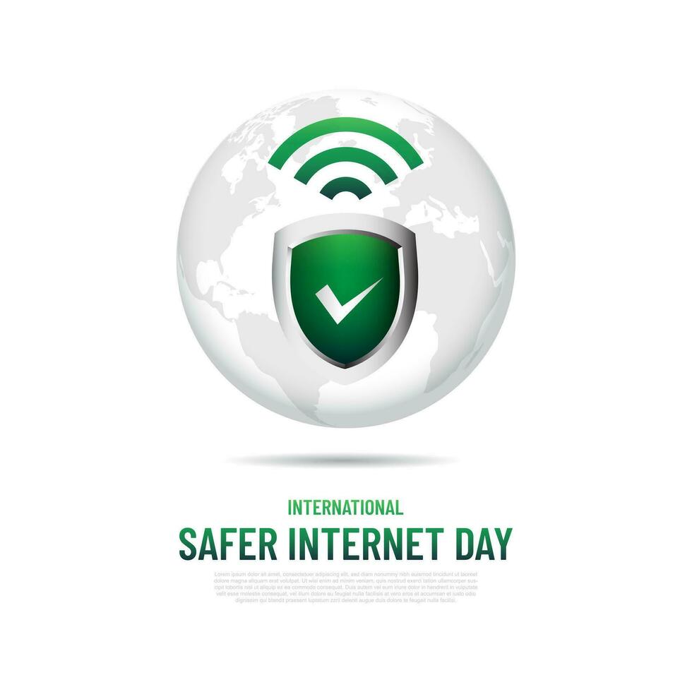 internationell säkrare internet dag bakgrund vektor illustration