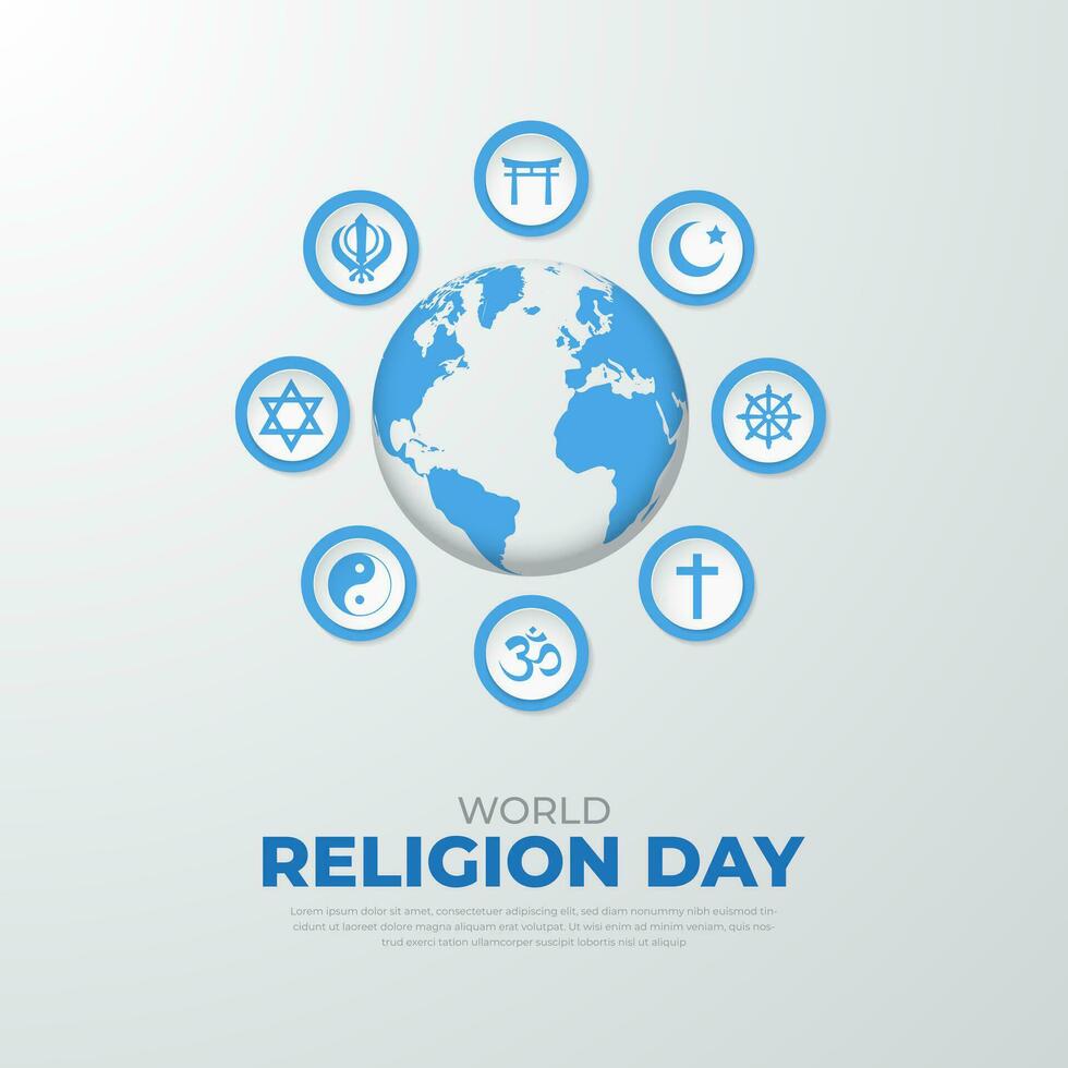 Welt Religion Tag Hintergrund Vektor Illustration