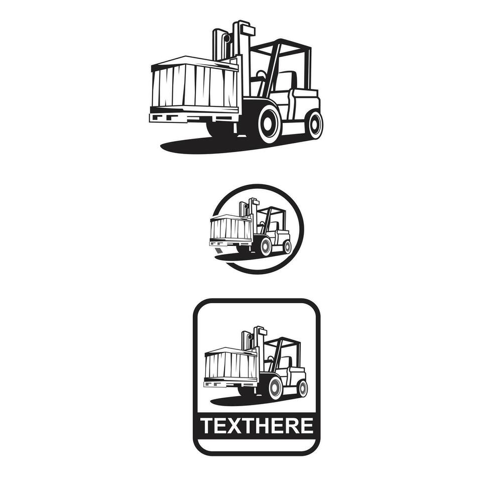 lastbil gaffeltruck, ett illustration av logotyp design vektor
