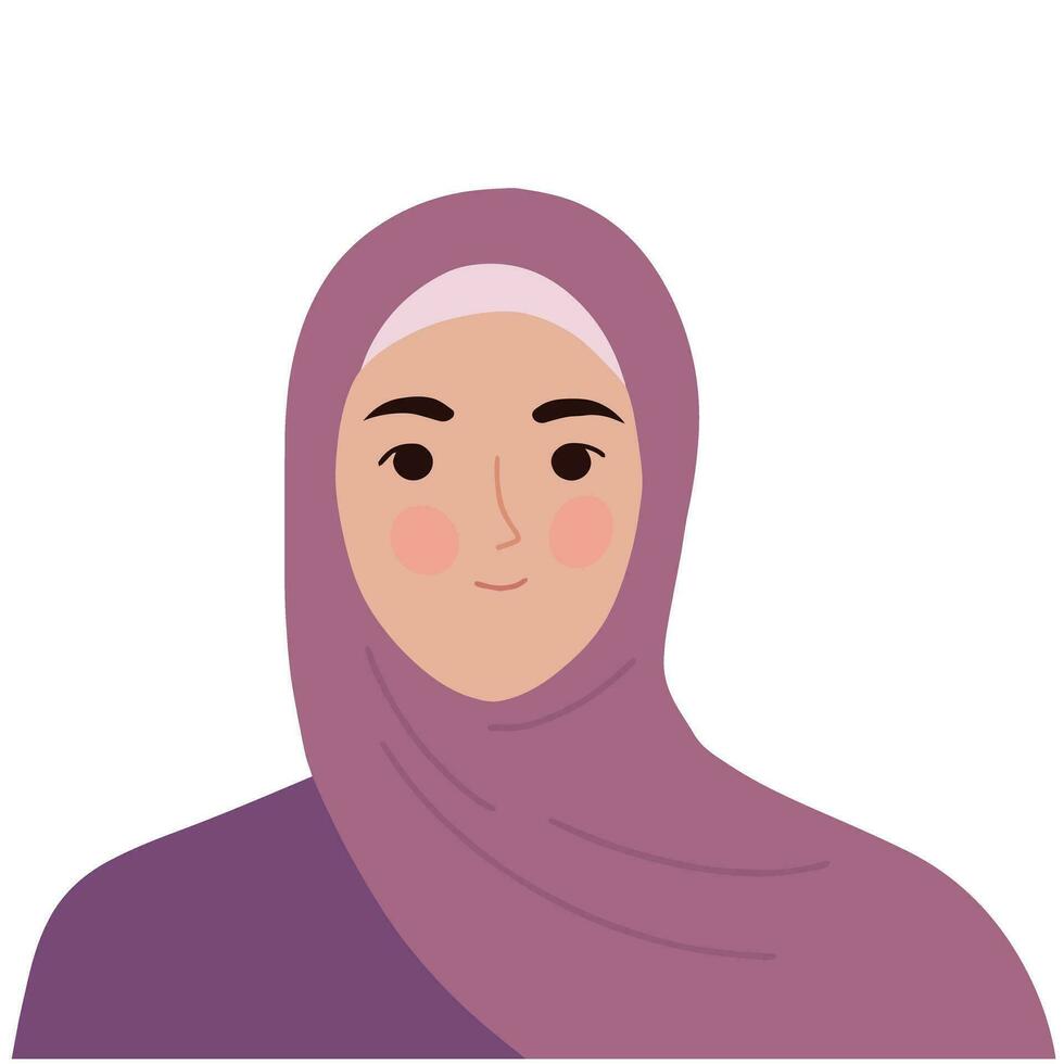 Söt hijab kvinna vektor illustration