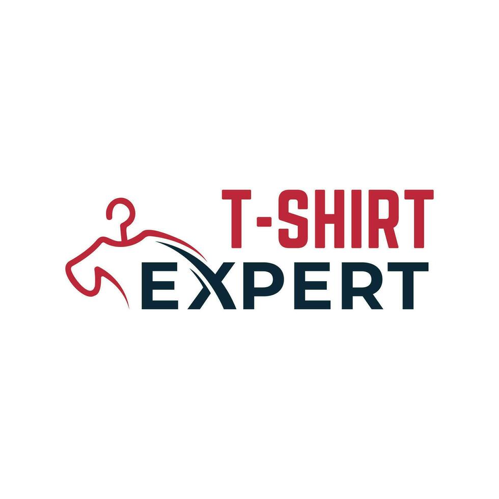 t-shirt expert- logotyp design text baserad ord mark rena enkel grymt bra begrepp vektor mall