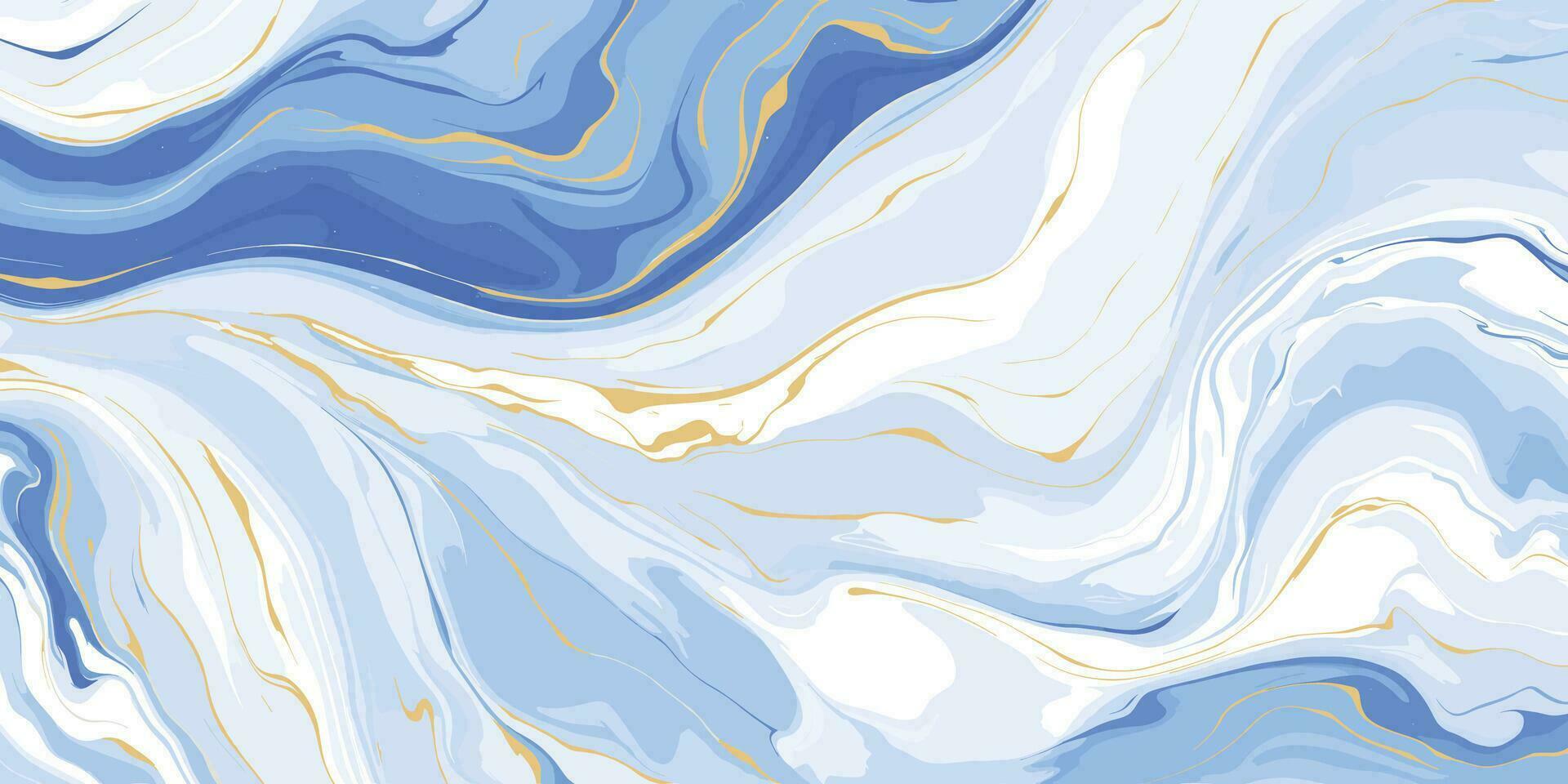 blå vattenfärg marmor med guld glitter textur bakgrund vektor