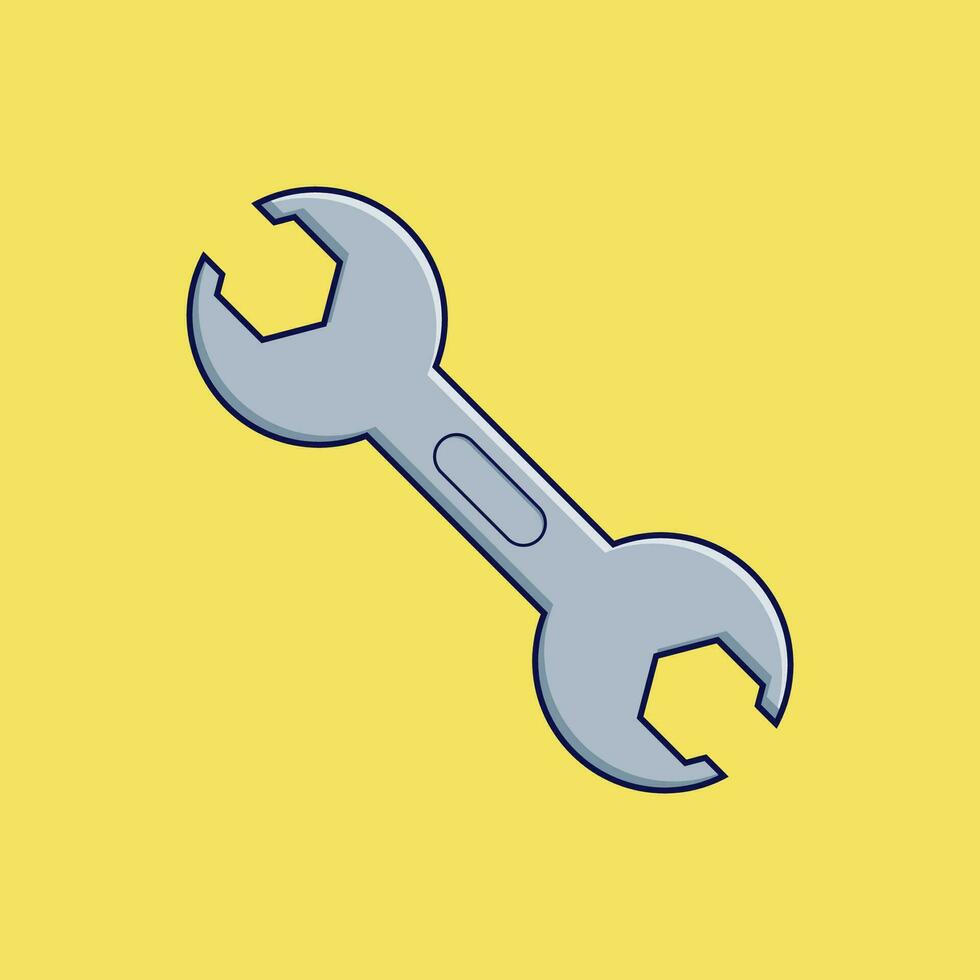 blossa nöt skruvnyckel vektor illustration. verktyg för montera eller avlägsnande bultar. isolerat hand verktyg