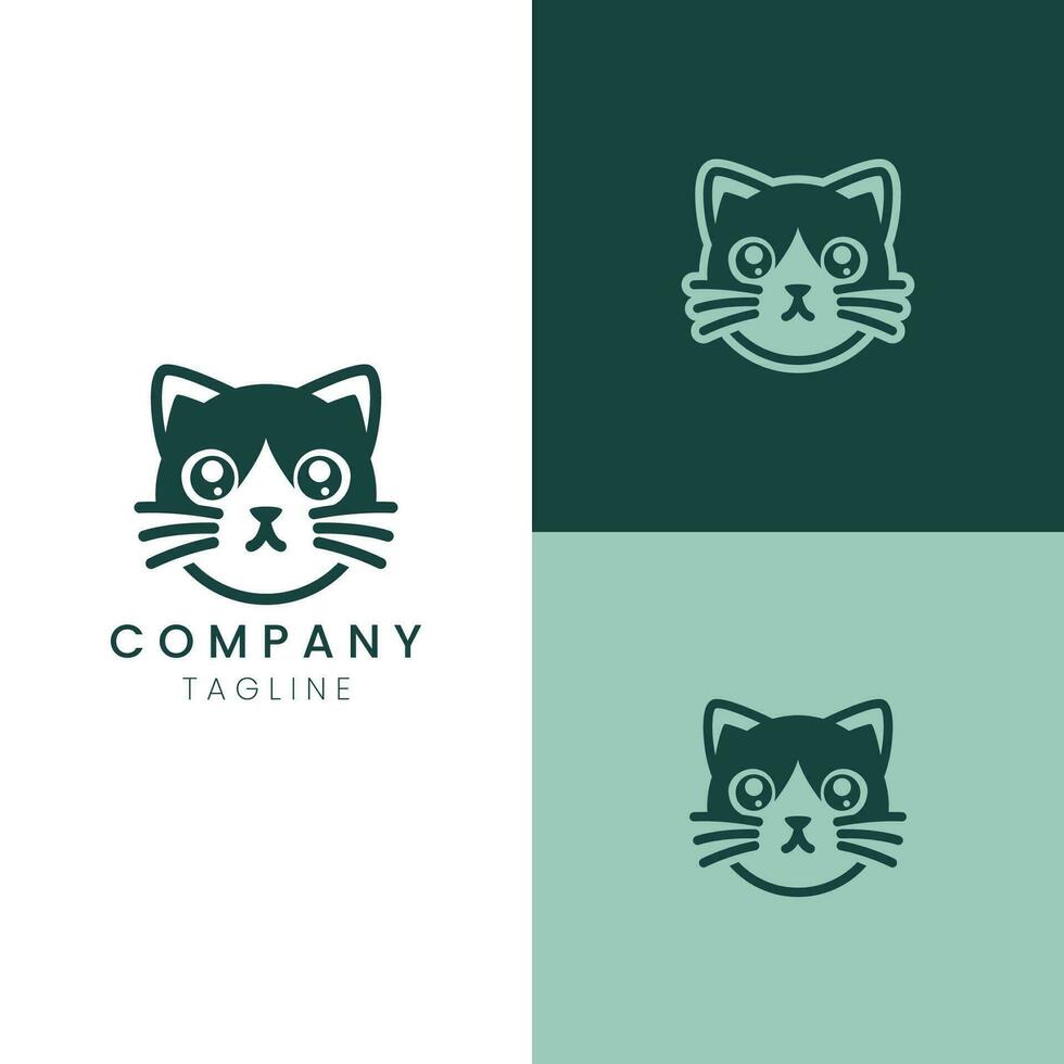 süß Katze Logo Monoline Stil Eleganz vektor