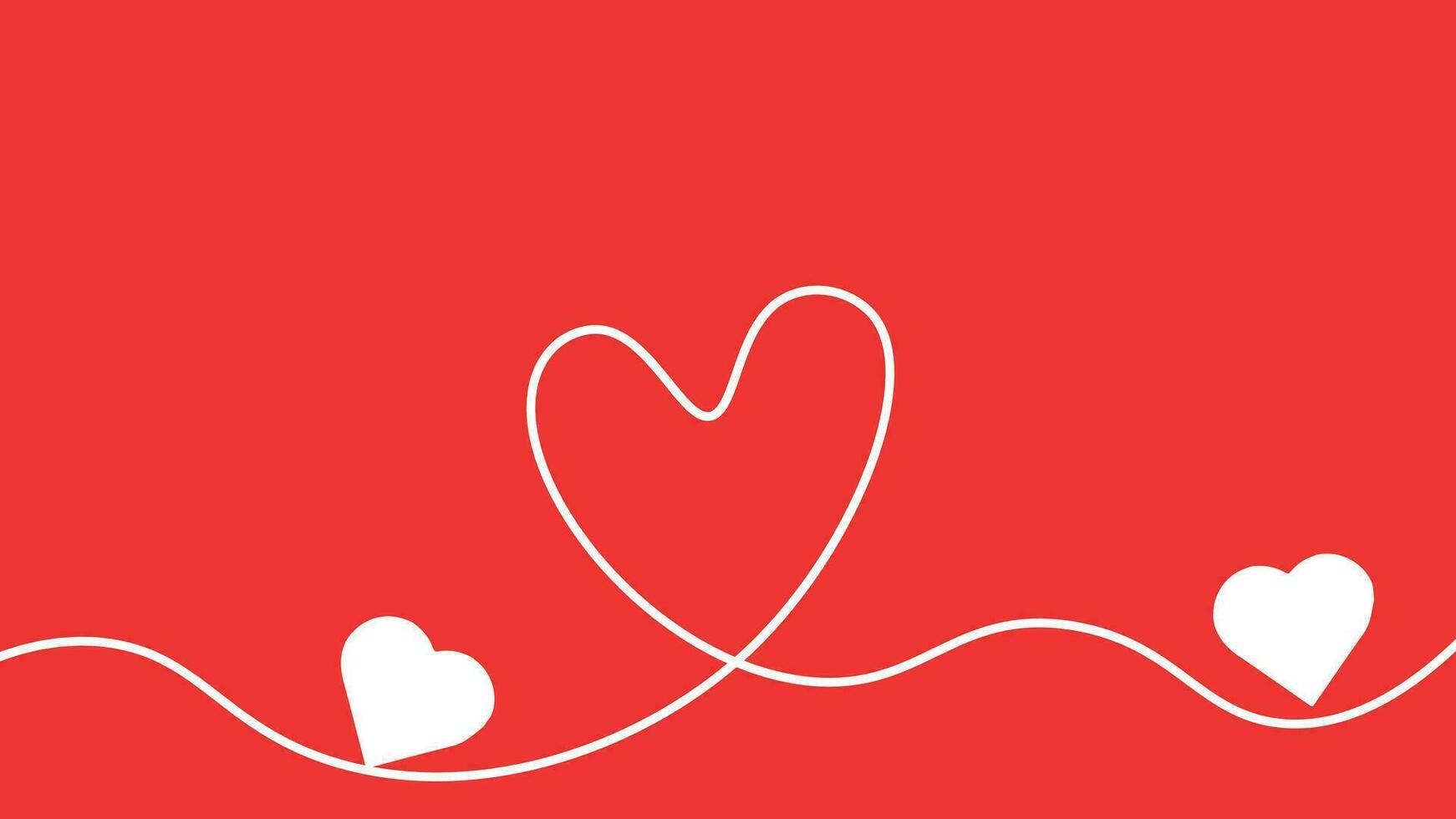 Valentinstag minimalistisch Zeichnung Liebe Symbol Hintergrund im rot und Weiß. vektor