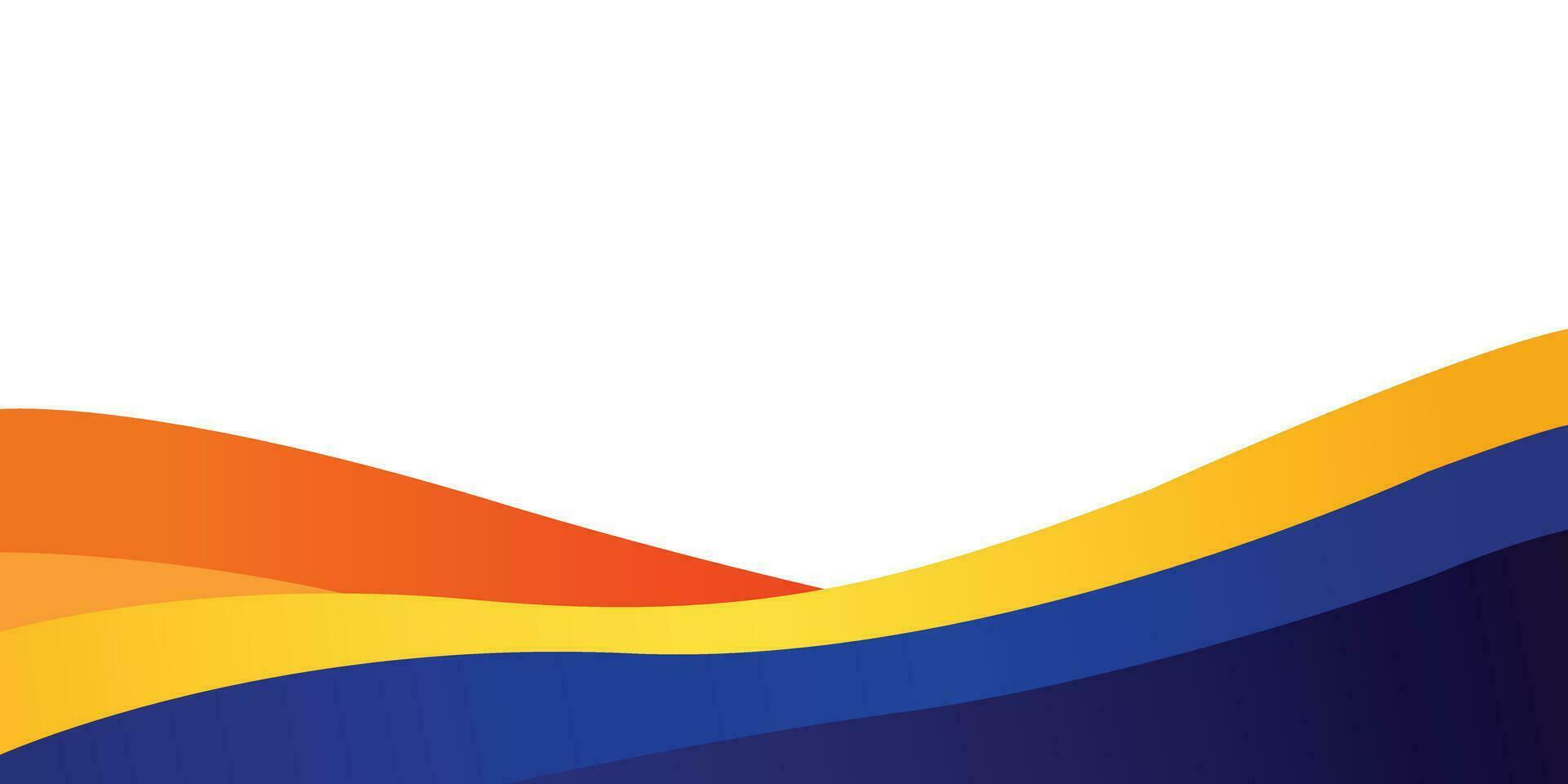 abstrakt blå och orange företag baner bakgrund med dynamisk vågor sammansättning. platt vektor illustration
