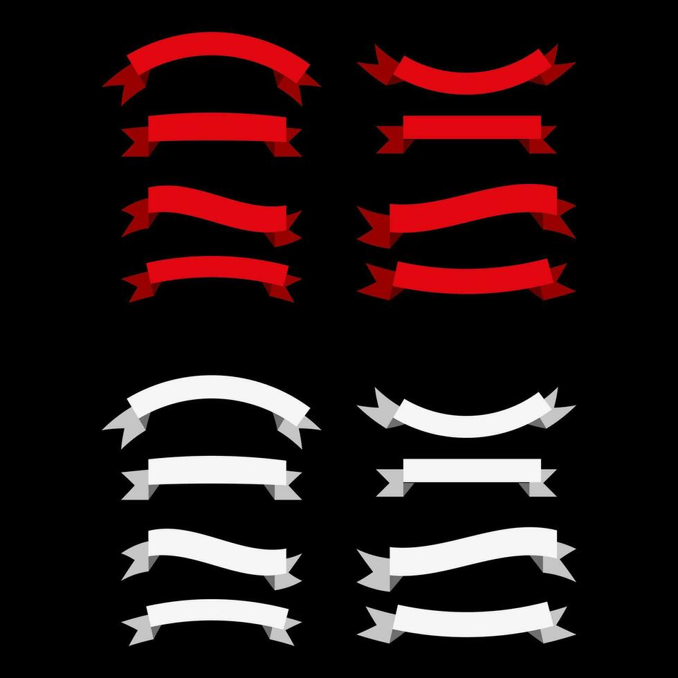 Band Elemente, modern einfach Bänder Sammlung Vektor, Band Weiß und rot Farbe. vektor