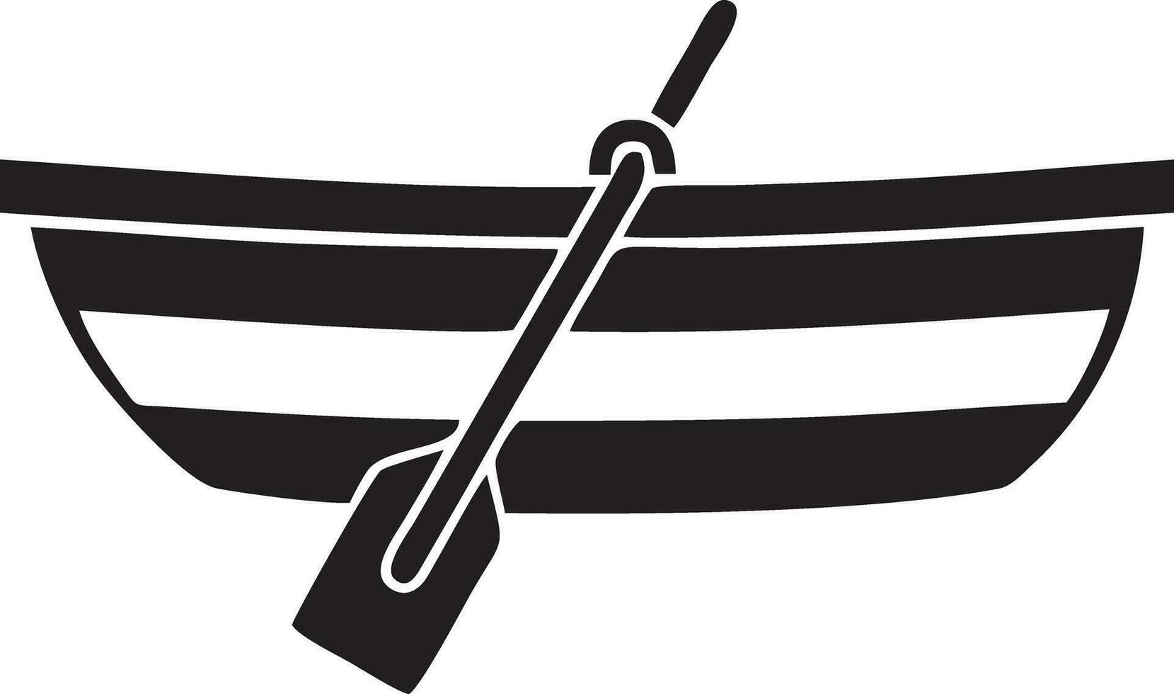 fiske båt logotyp ikon svart och vit vektor
