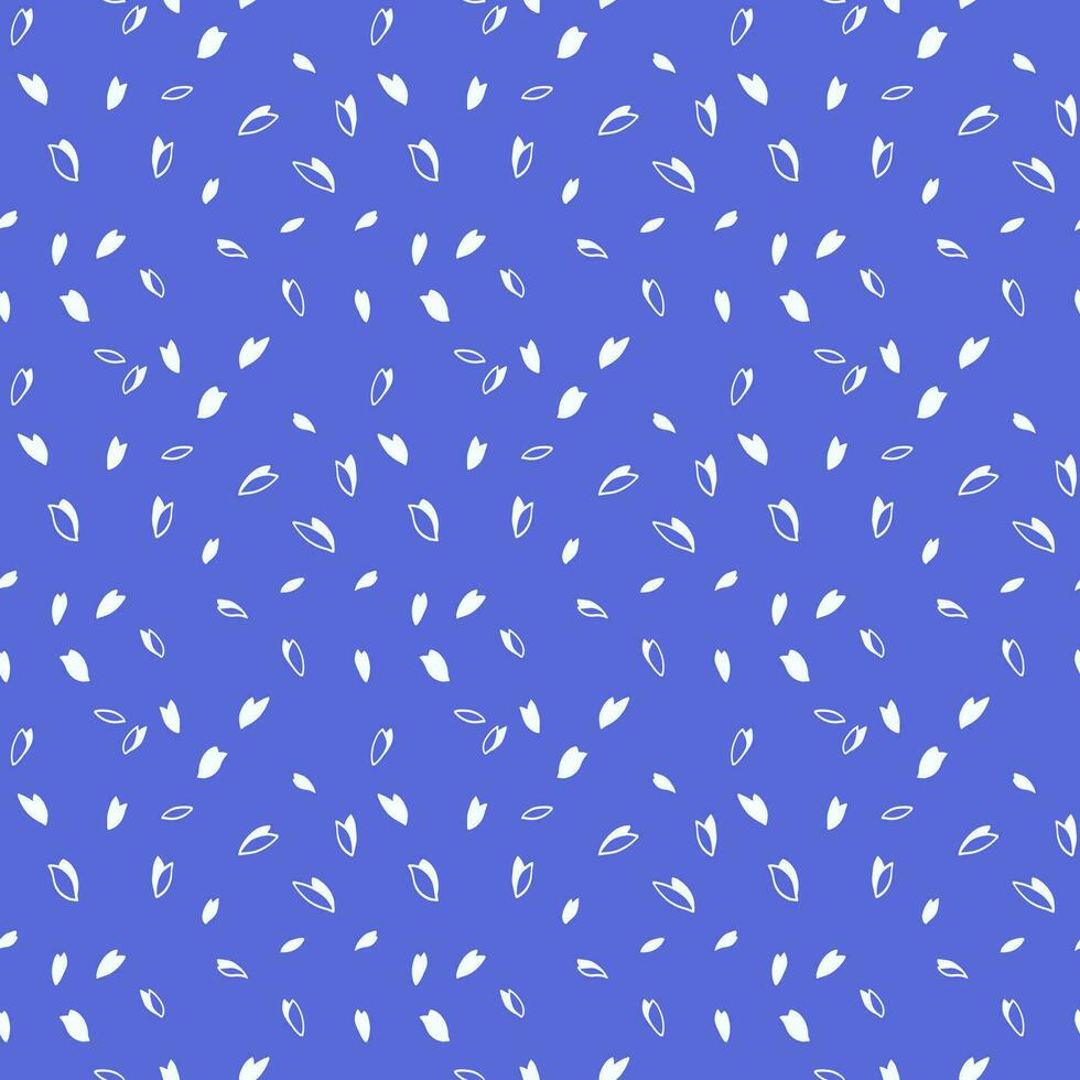 Polka Punkt nahtlos Muster. zufällig Punkte, Tropfen, Kreise, Flugblätter, Flecken Vektor Hand gezeichnet skizzieren. einfach geometrisch drucken auf ein Blau Hintergrund. Design zum Stoff, Textil, Mode, Hintergrund