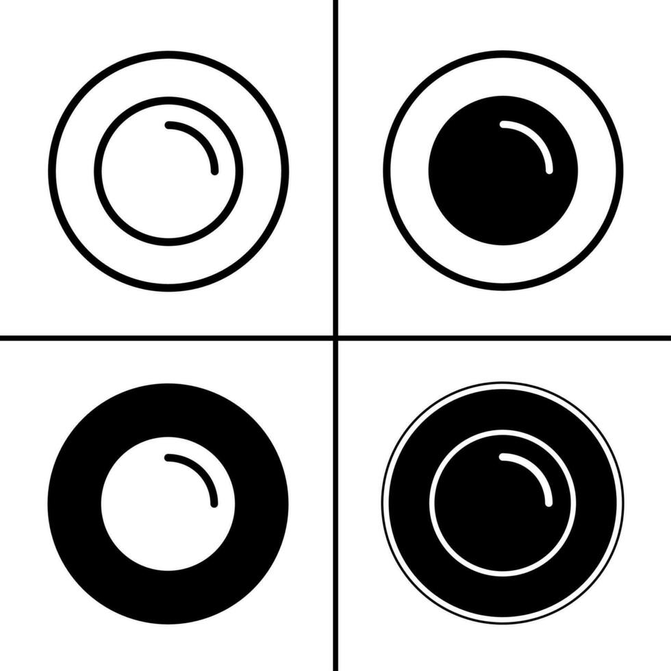 Vektor schwarz und Weiß Illustration von Teller Symbol zum Geschäft. Lager Vektor Design.