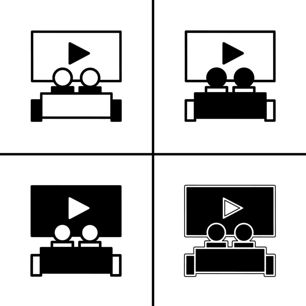 vektor svart och vit illustration av bio video ikon för företag. stock vektor design.