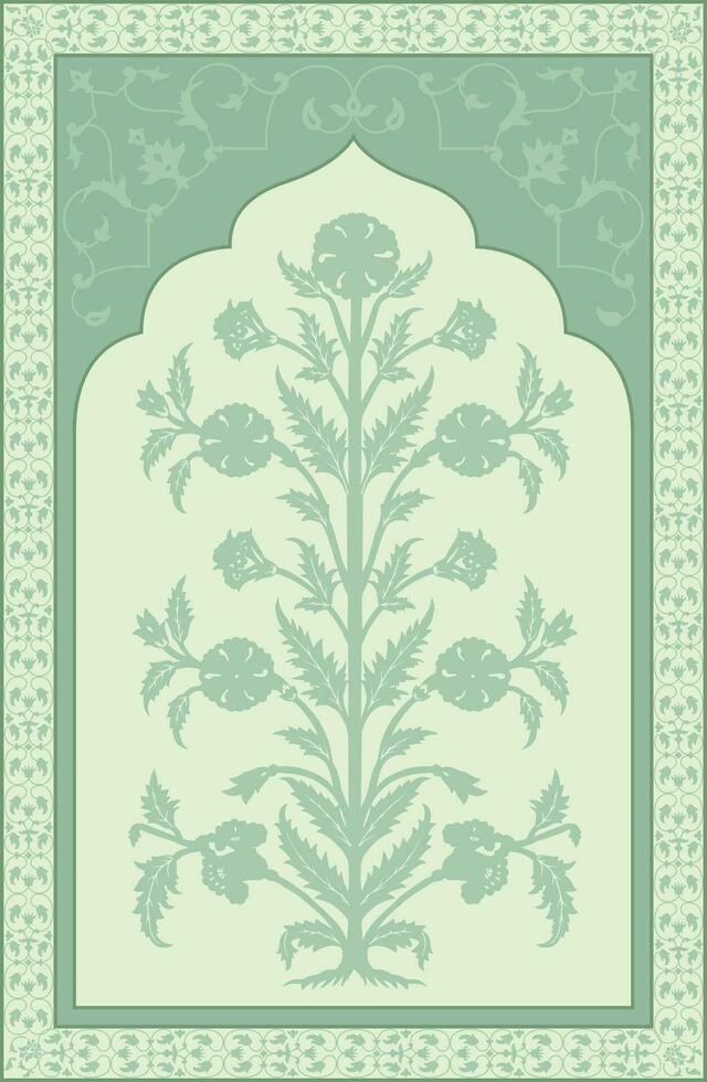 traditionell indisk blomma motiv. mughal hand ritade, mughal vägg målningar. årgång indisk folk blomma. botanisk blommig etnisk motiv. traditionell orientalisk blomma motiv design. vektor