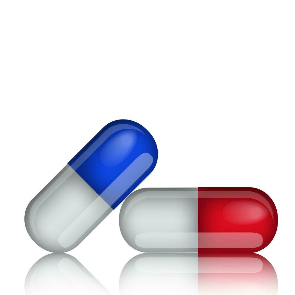 Blau und rot Tabletten vektor