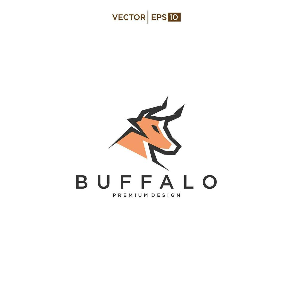 Büffel Stier Bison Logo Design Inspiration vektor