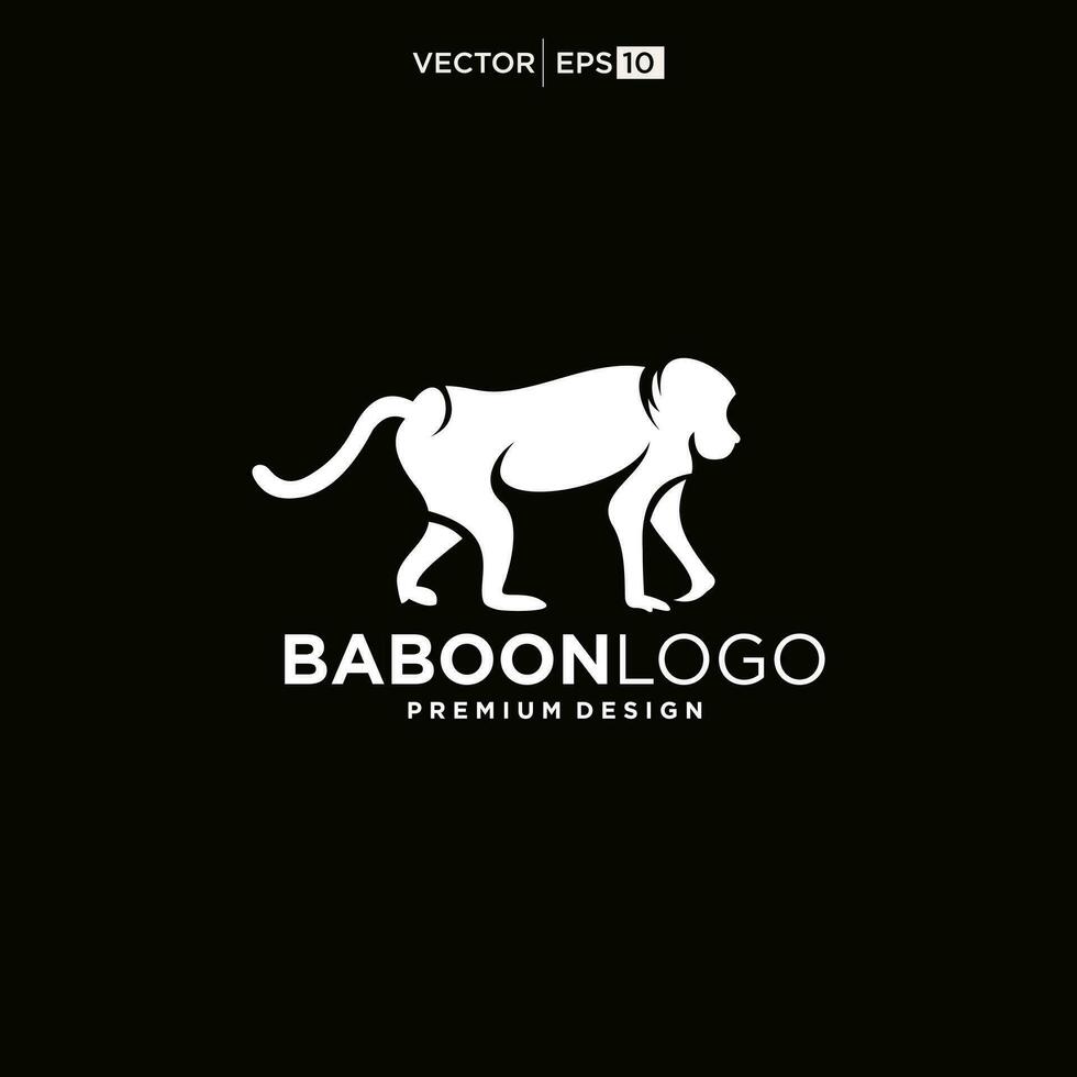 babian apa logotyp enkel rena design vektor