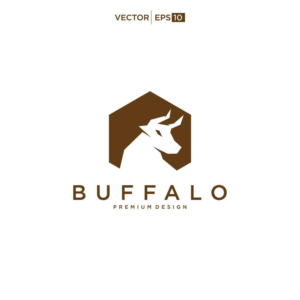 Büffel Stier Bison Logo Design Inspiration vektor