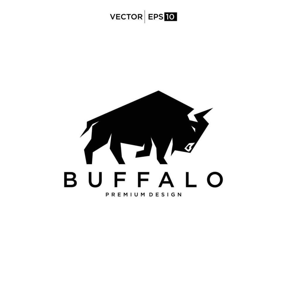 buffel tjur bison logotyp design inspiration vektor