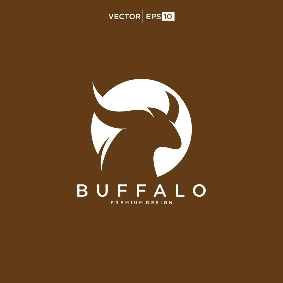 Büffel Stier Bison Logo Design Inspiration vektor