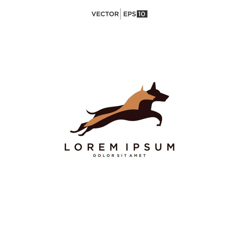 minimalistisk monoline linje konst översikt hund ikon logotyp mall vektor illustration