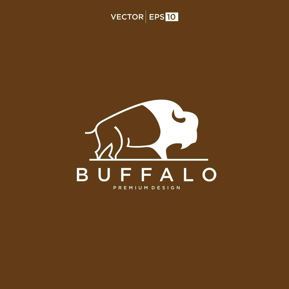 Büffel Stier Bison Logo Design Inspiration vektor