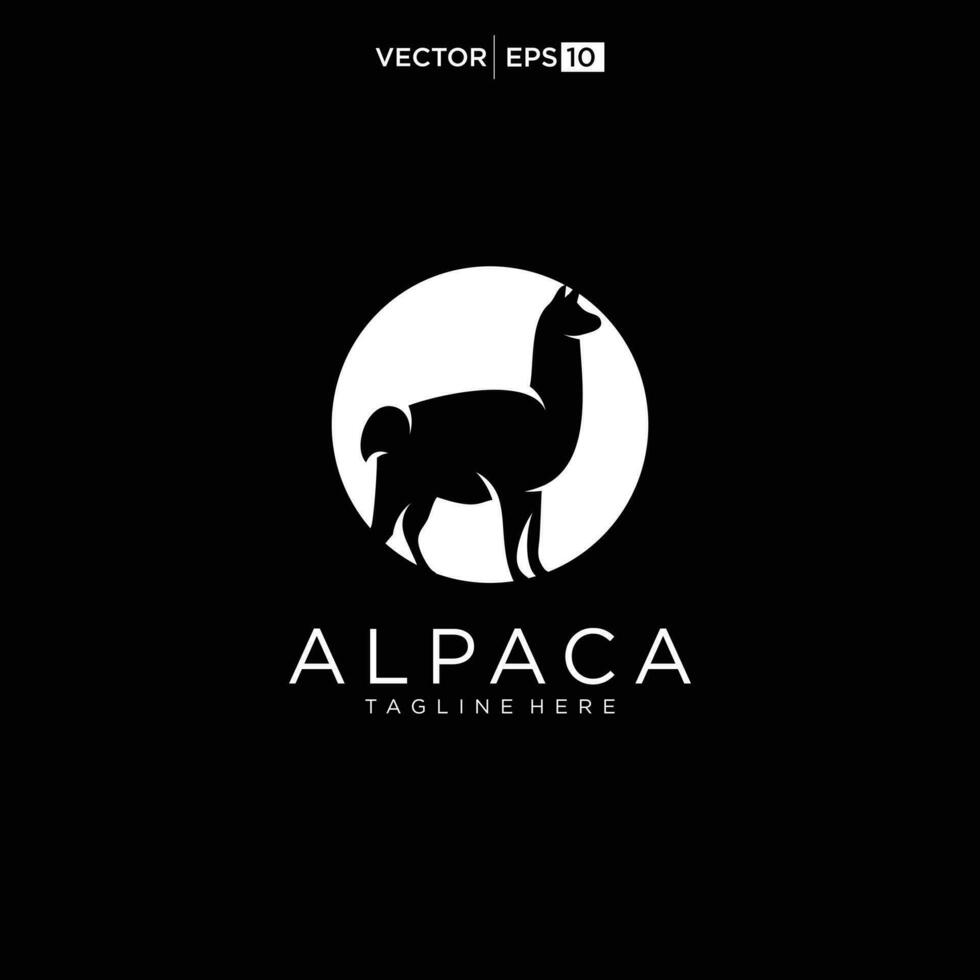alpacka logotyp design ikon vektor silhuett