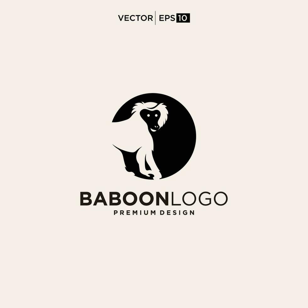 Pavian Affe Logo einfach sauber Design vektor