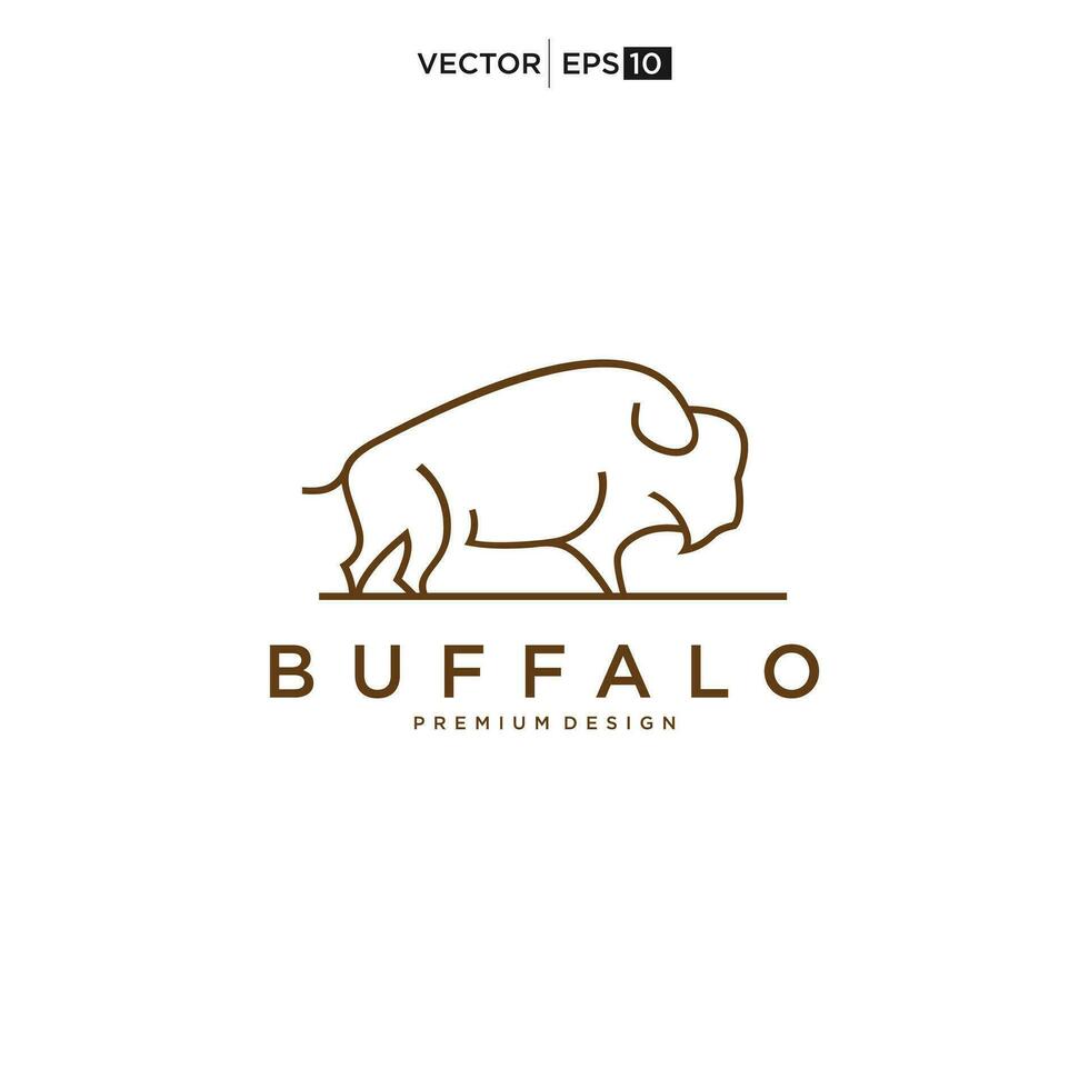 Büffel Stier Bison Logo Design Inspiration vektor