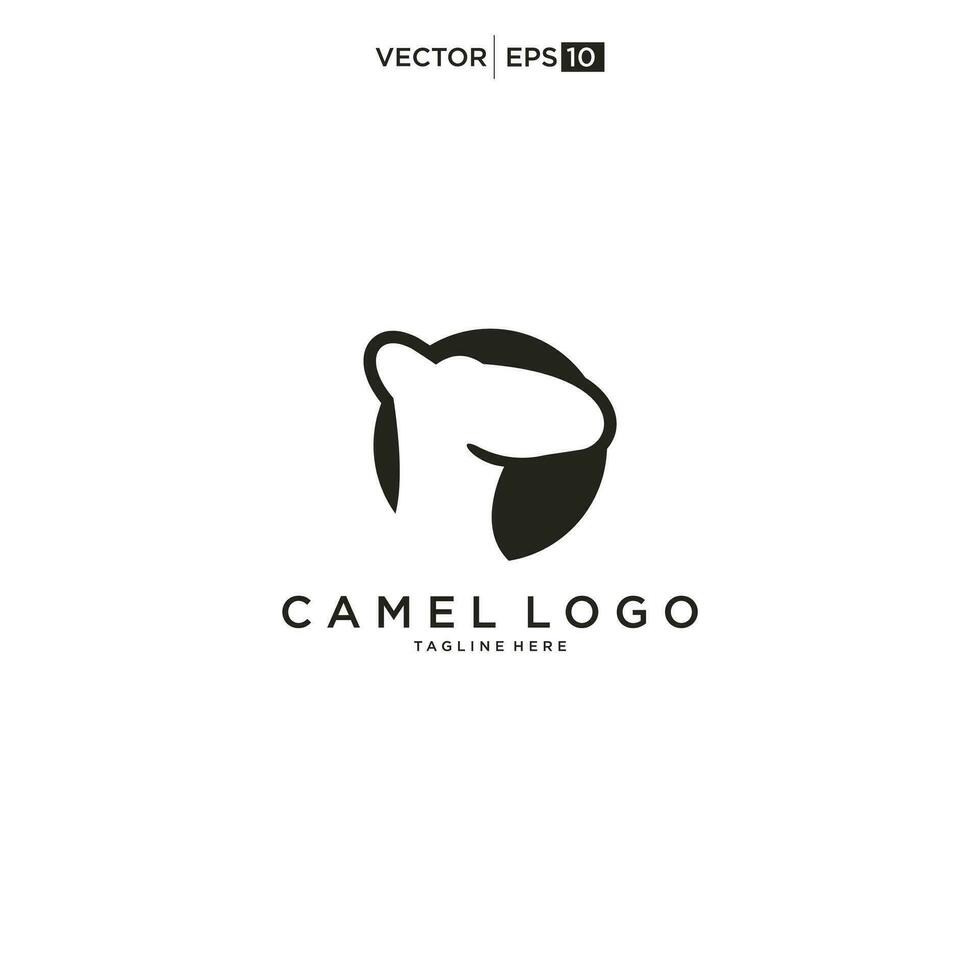 öken- kamel logotyp vektor design mall