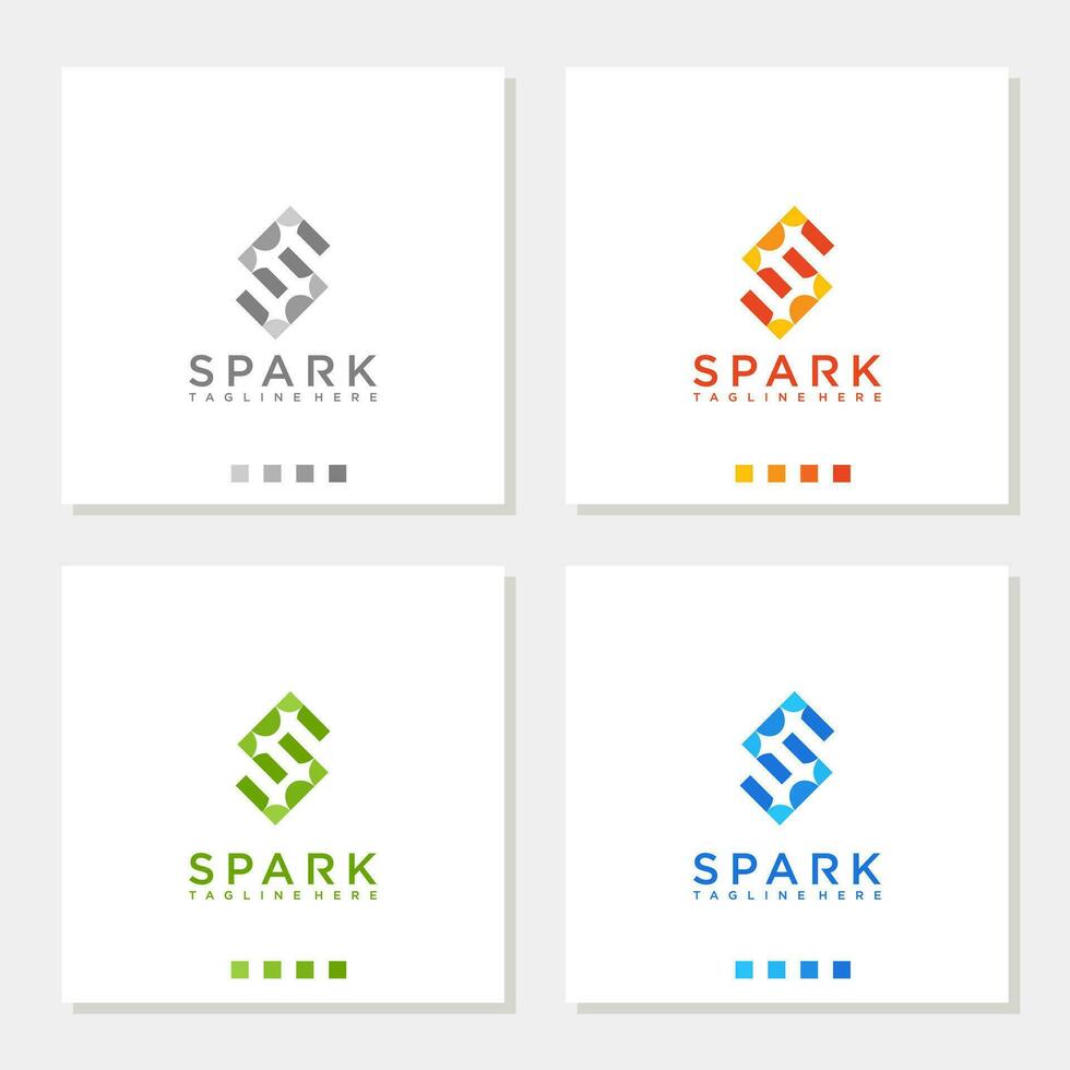Funke Logo Brief sstar Feuerwerk funkelnd Logo Grafik Vektor Symbol