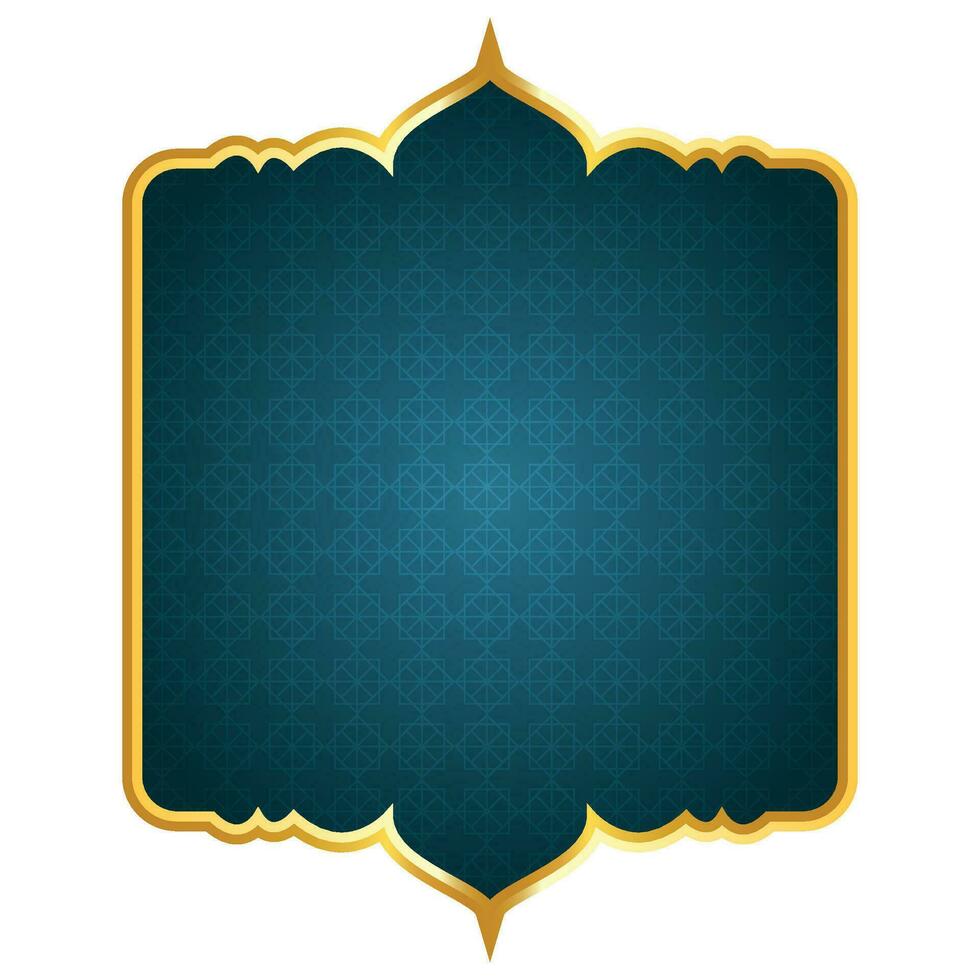 Luxus golden Blau islamisch königlich Titel Rahmen Arabisch Stil Text Box Banner Clip Art vektor