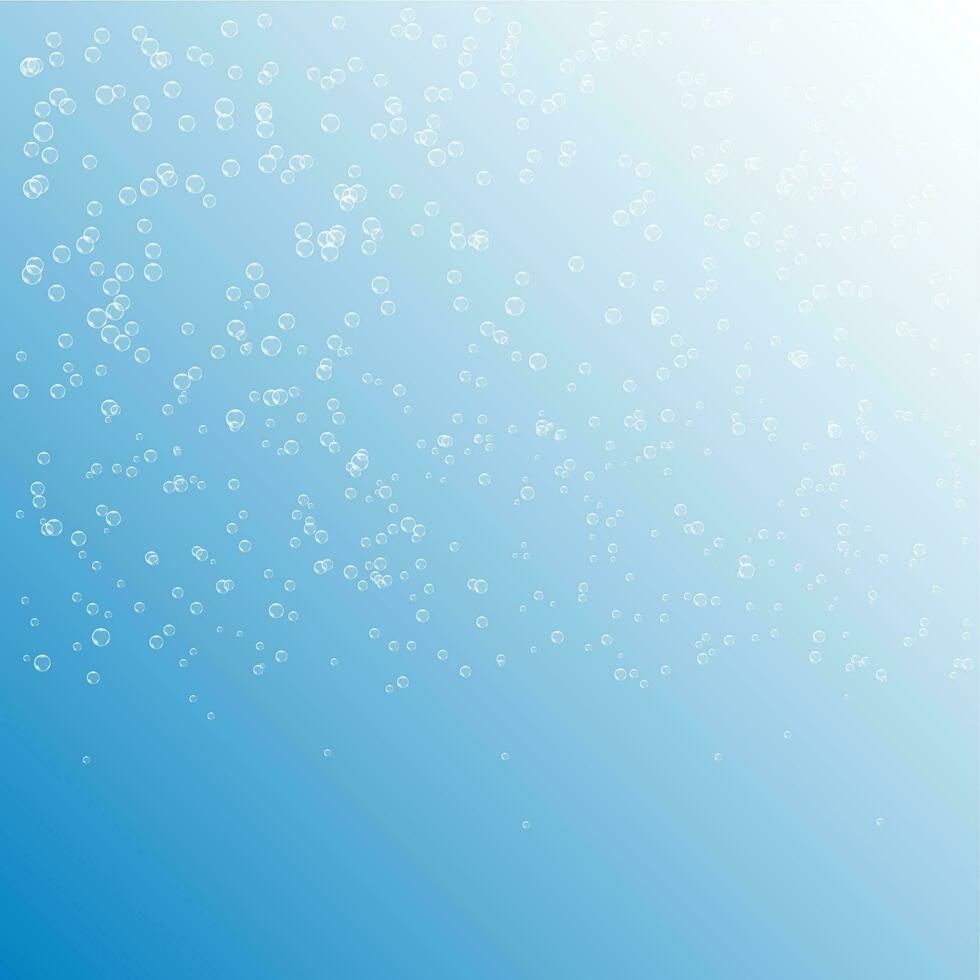 bubblor i vatten på blå bakgrund vektor