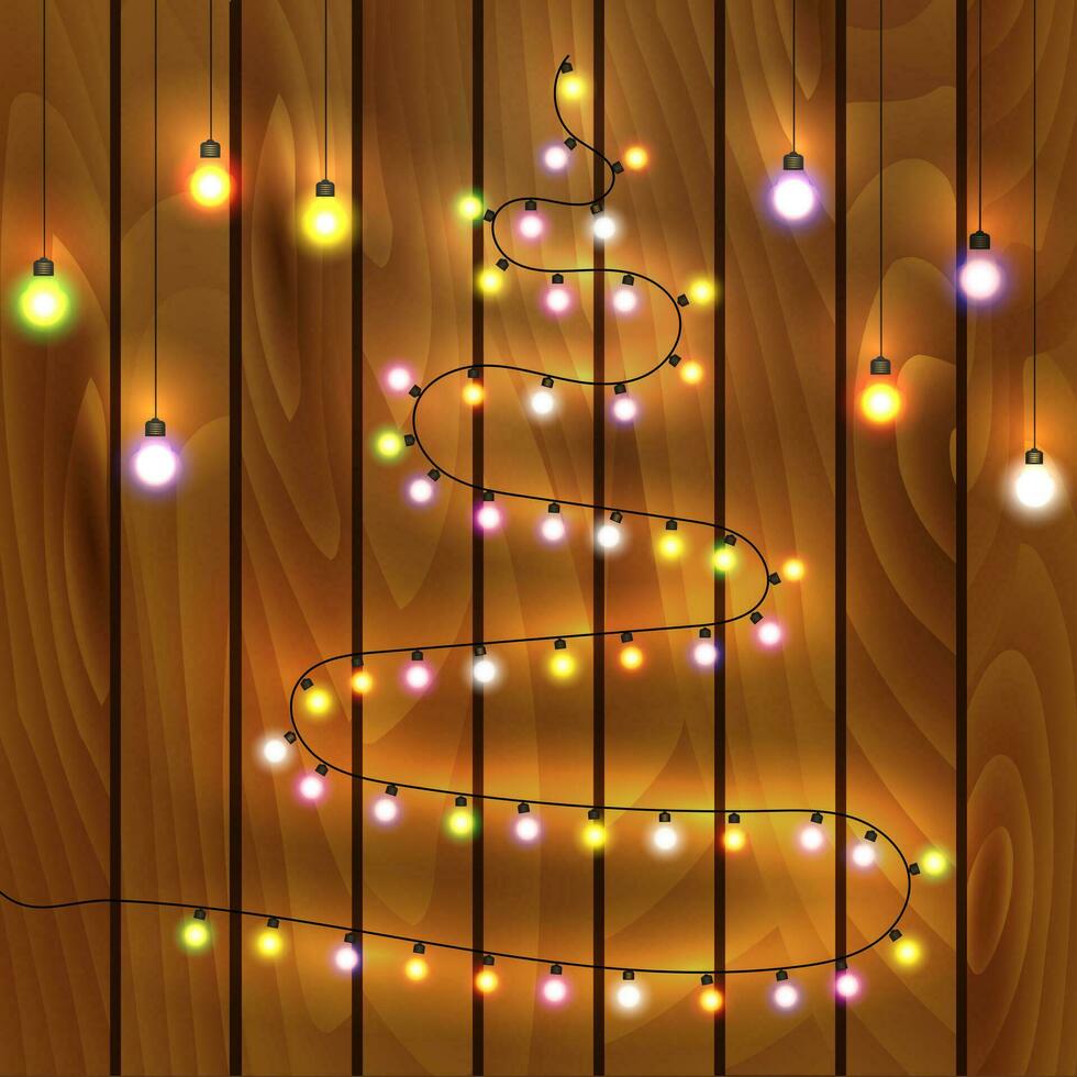 Weihnachten Baum gemacht von Weihnachten Beleuchtung, vektor