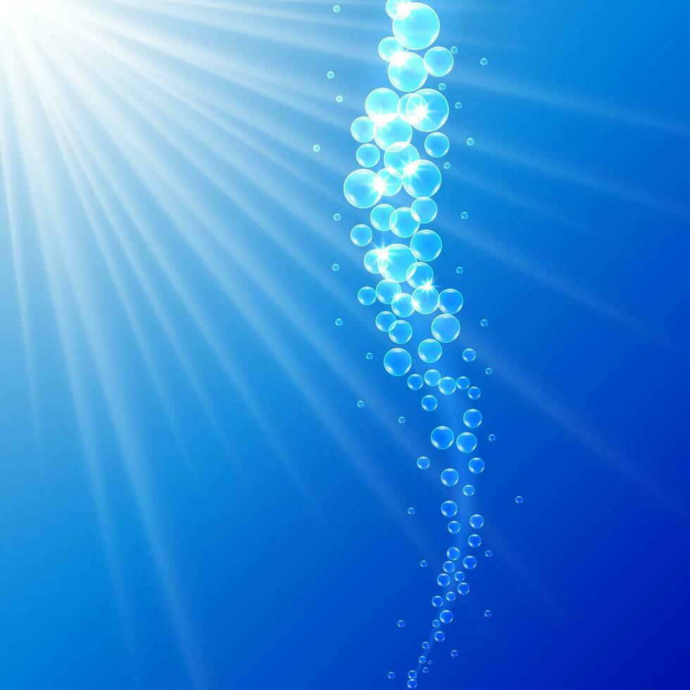 bubblor med ljus strålar vektor
