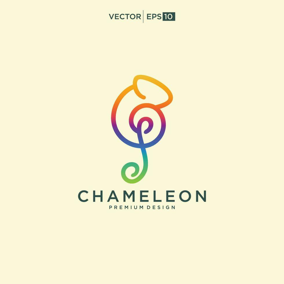 kameleont modern lutning logotyp design mall. vektor illustration.