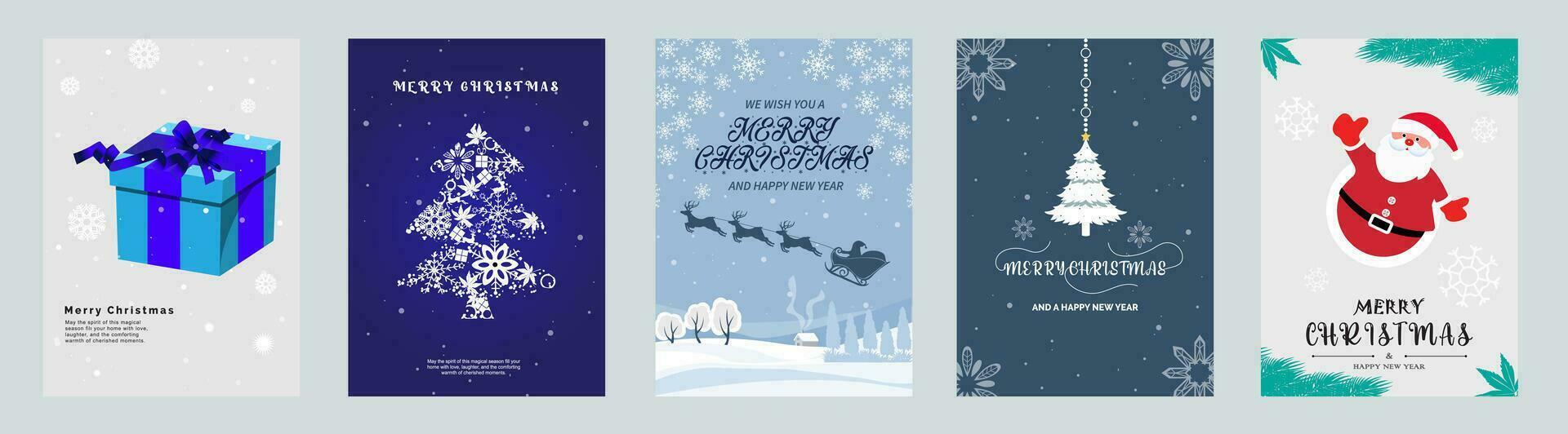 glad jul och ny år 2024 broschyr omslag uppsättning - xmas minimal baner design - vektor illustration - affisch eller hälsning kort - flygblad design