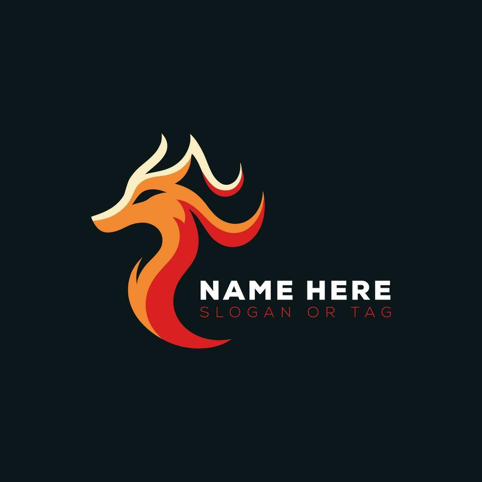 räv flamma lugna logotyp vektor