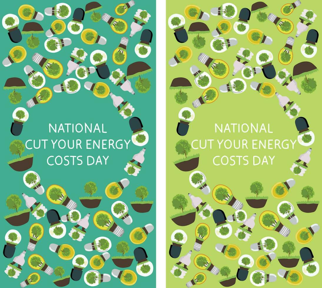 National Schnitt Ihre Energie Kosten Tag Vektor Illustration