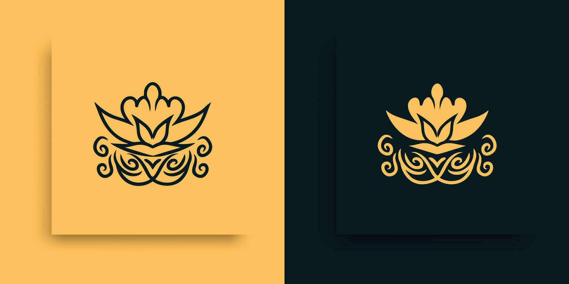 zwei anders Logos zum ein Blume Design vektor