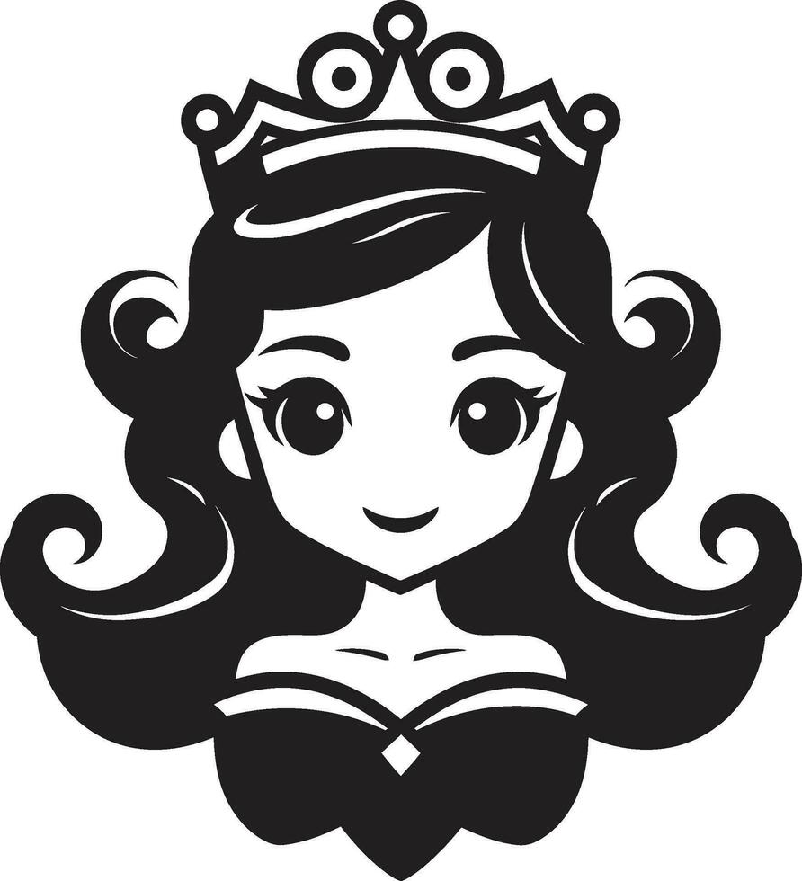 majestätisk arvtagerska prinsessa logotyp design kunglig nåd ikoniska prinsessa vektor