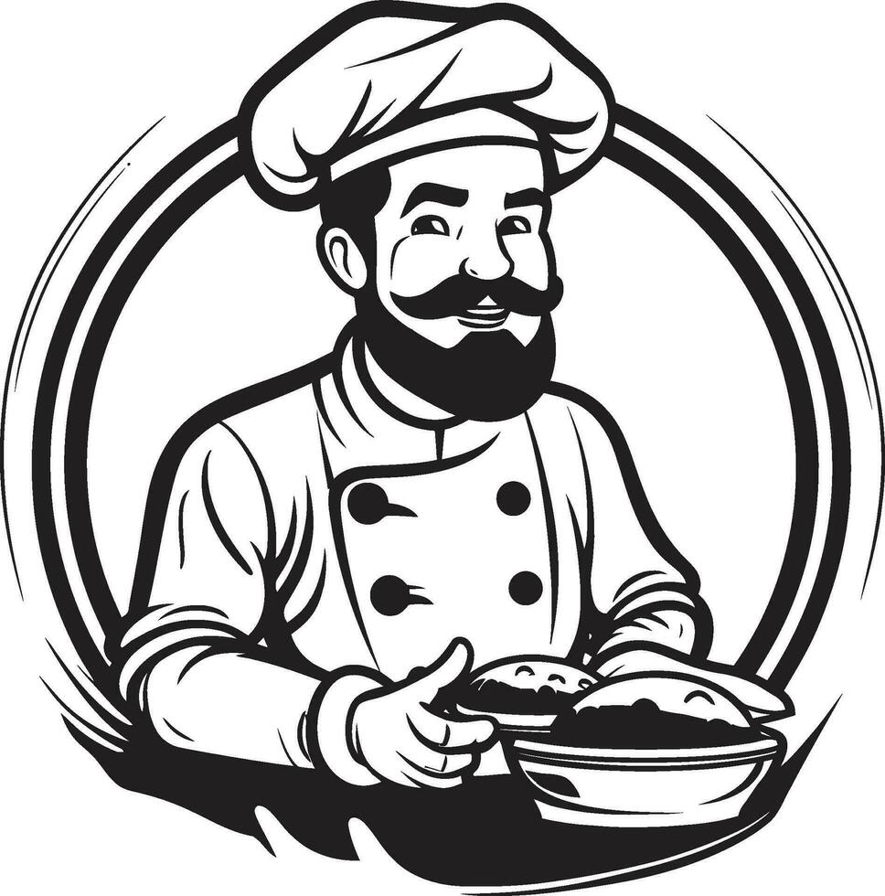 Ofenhandwerk glatt Vektor Bäckerei Koch Emblem Chefaura künstlerisch vektorisiert Bäckerei Symbol