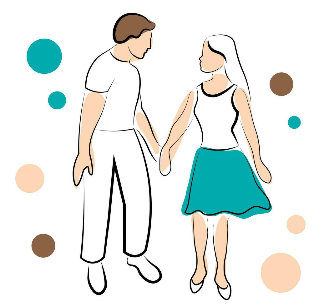 Mann und Frau auf Weiß Hintergrund vektor